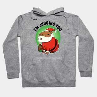 I'm Judging You Capybara Santa Hoodie